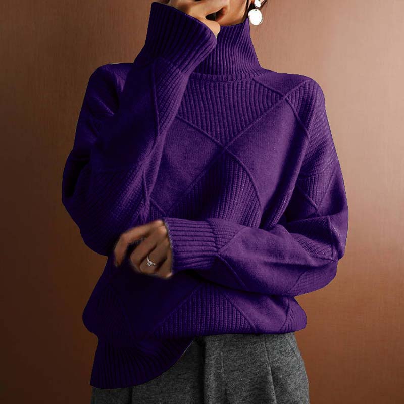 Women's Comfortable Turtleneck Sweater in soft knit fabric 12