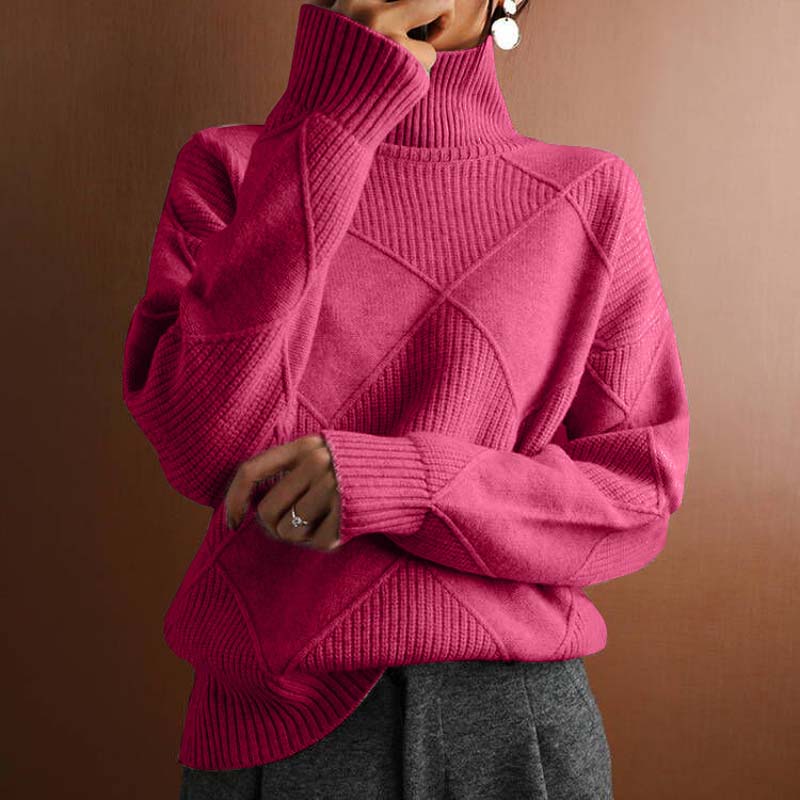 Women's Comfortable Turtleneck Sweater in soft knit fabric 13