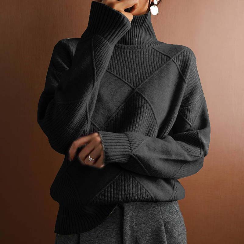 Women's Comfortable Turtleneck Sweater in soft knit fabric 7