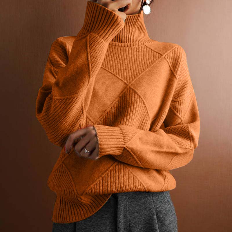 Women's Comfortable Turtleneck Sweater in soft knit fabric 9