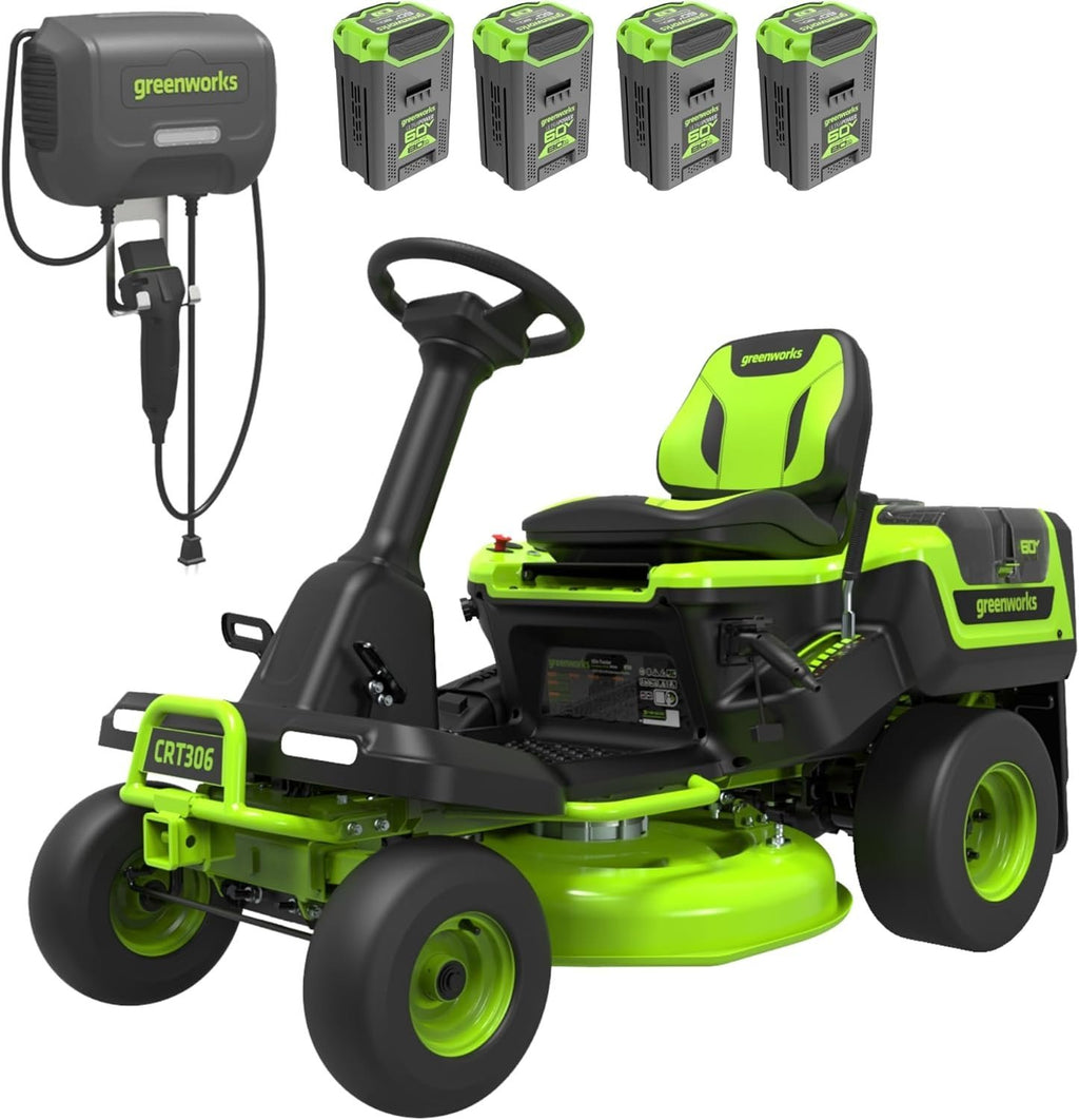 Greenworks 60V 30” CrossoverT Riding Lawn Tractor with 8.0 Ah Amsterdam Style