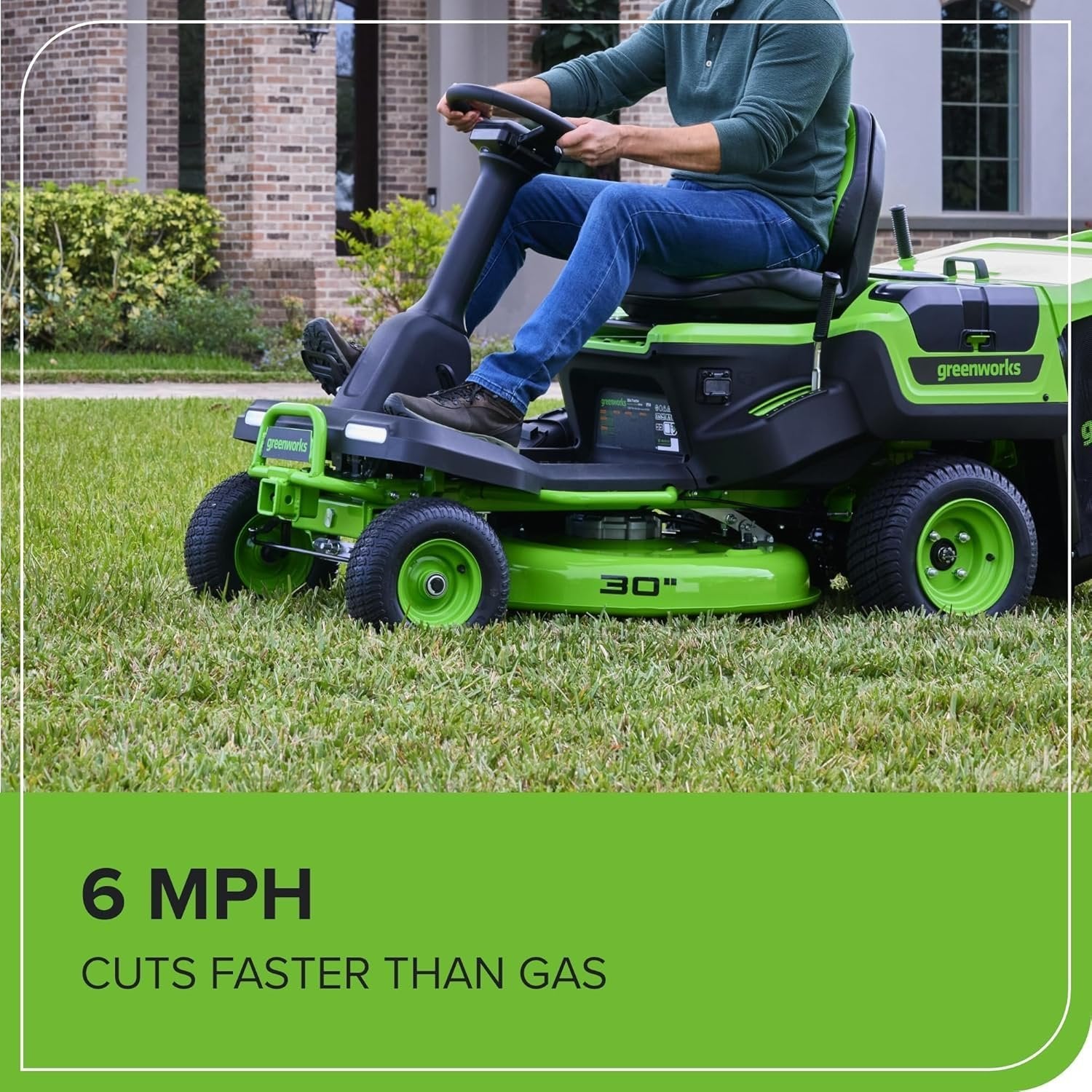 Greenworks 60V 30” CrossoverT Riding Lawn Tractor with 8.0 Ah Amsterdam Style