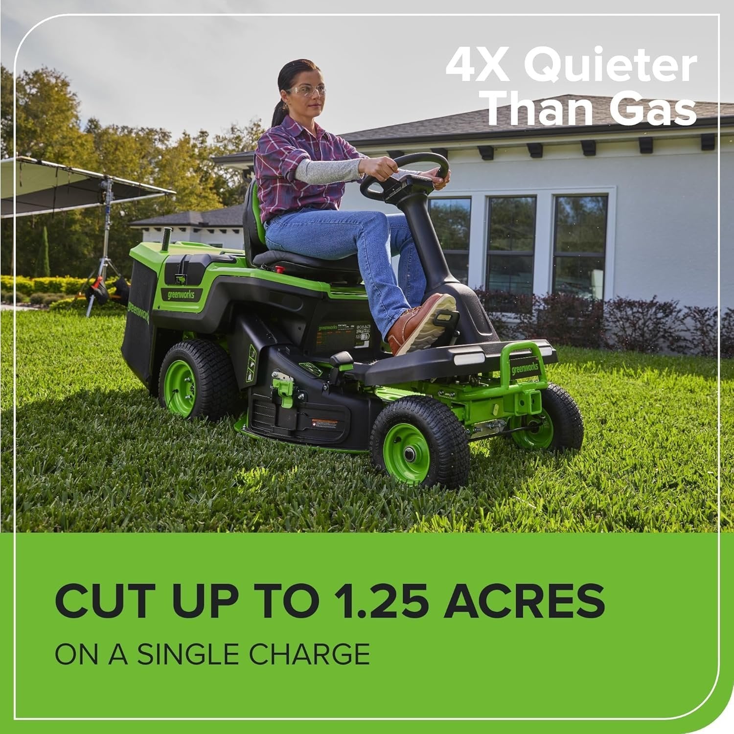 Greenworks 60V 30” CrossoverT Riding Lawn Tractor with 8.0 Ah Amsterdam Style