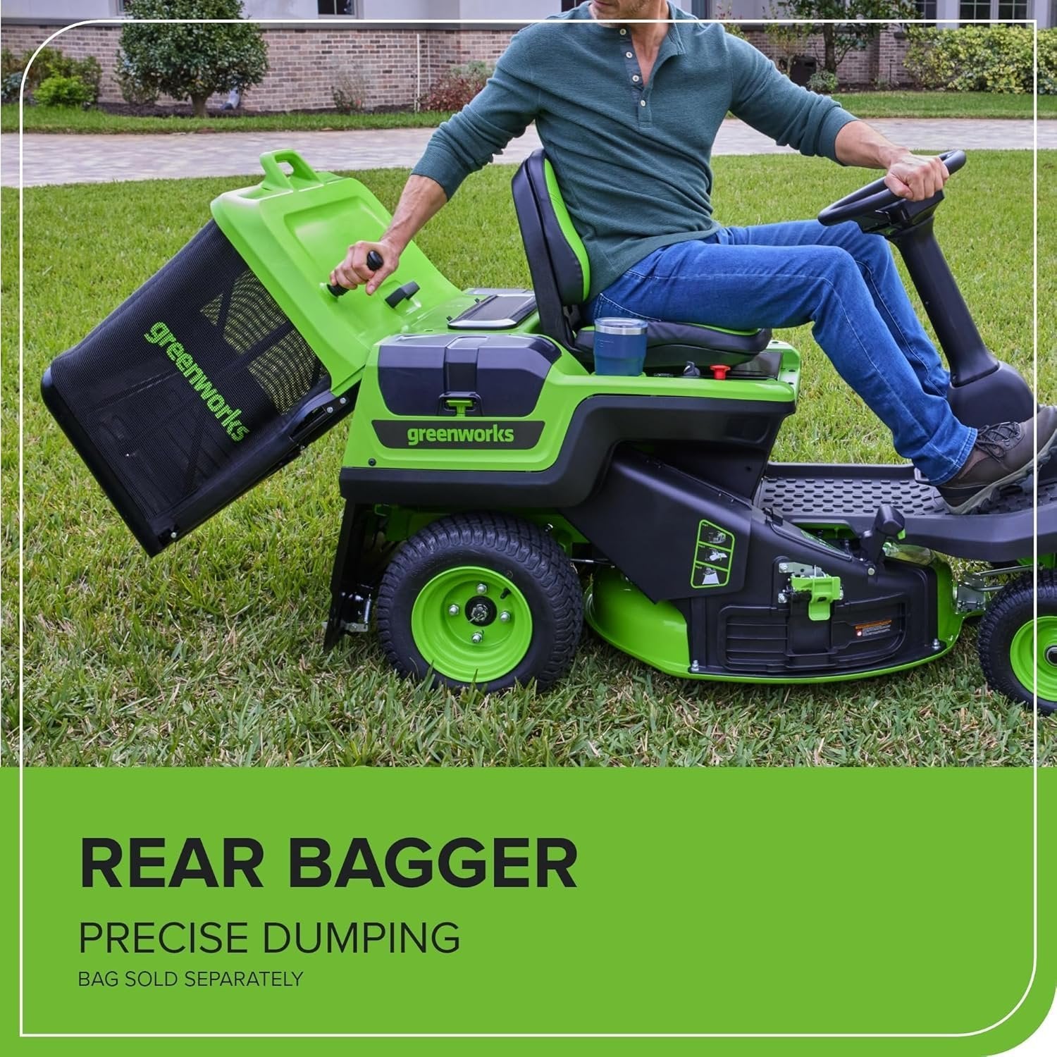 Greenworks 60V 30” CrossoverT Riding Lawn Tractor with 8.0 Ah Amsterdam Style