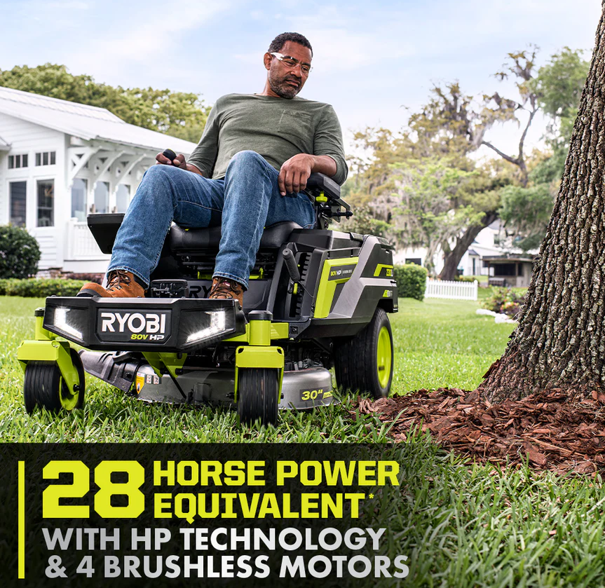 RYOBI 80V HP Brushless 30 in. Battery Electric Cordless Zero Turn Mower with 80V 10 Ah Batteries Amsterdam Style