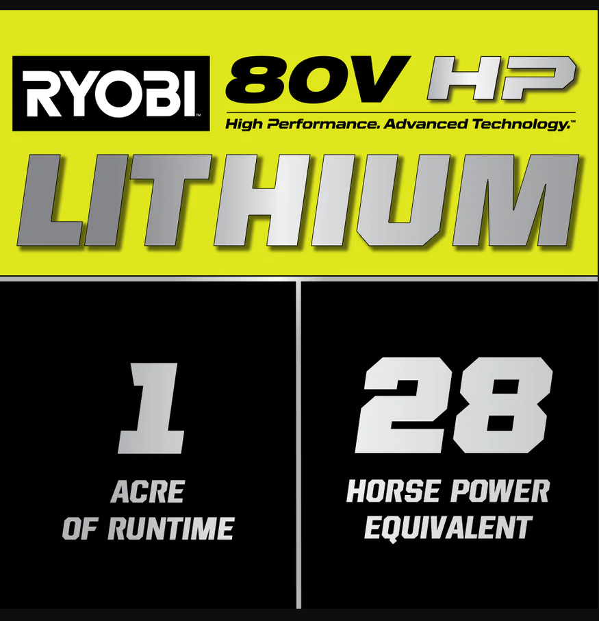 RYOBI 80V HP Brushless 30 in. Battery Electric Cordless Zero Turn Mower with 80V 10 Ah Batteries Amsterdam Style