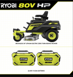 RYOBI 80V HP Brushless 30 in. Battery Electric Cordless Zero Turn Mower with 80V 10 Ah Batteries Amsterdam Style