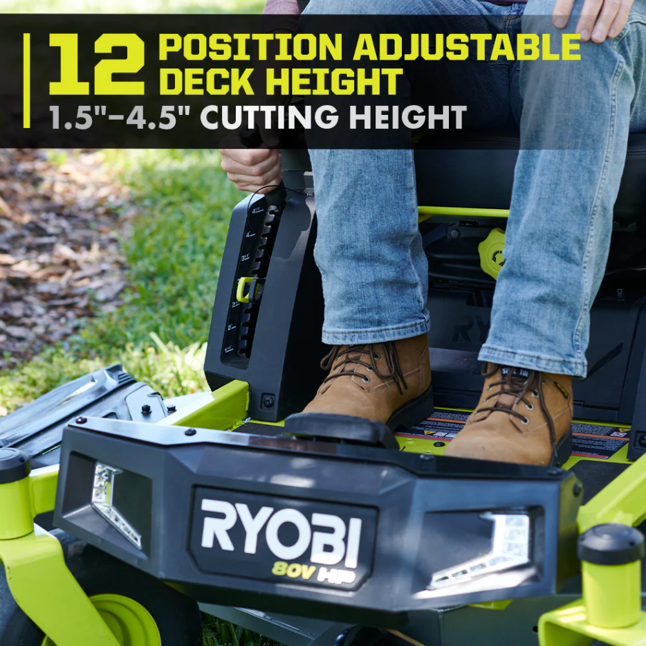 RYOBI 80V HP Brushless 54 in. Battery Electric Cordless Zero Turn Mower & Mulch Kit Amsterdam Style
