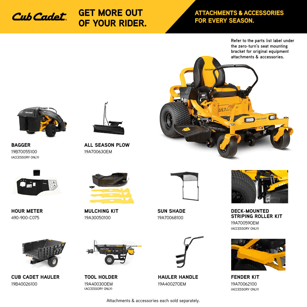 Cub Cadet Ultima ZT1 –50” 25HP V-Twin Kohler Zero Turn Mower Amsterdam Style