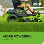 Greenworks 60V 42 Electric CrossoverZ Zero Turn Mower with 8 Ah Batteries and Dual Port Turbo Chargers Amsterdam Style