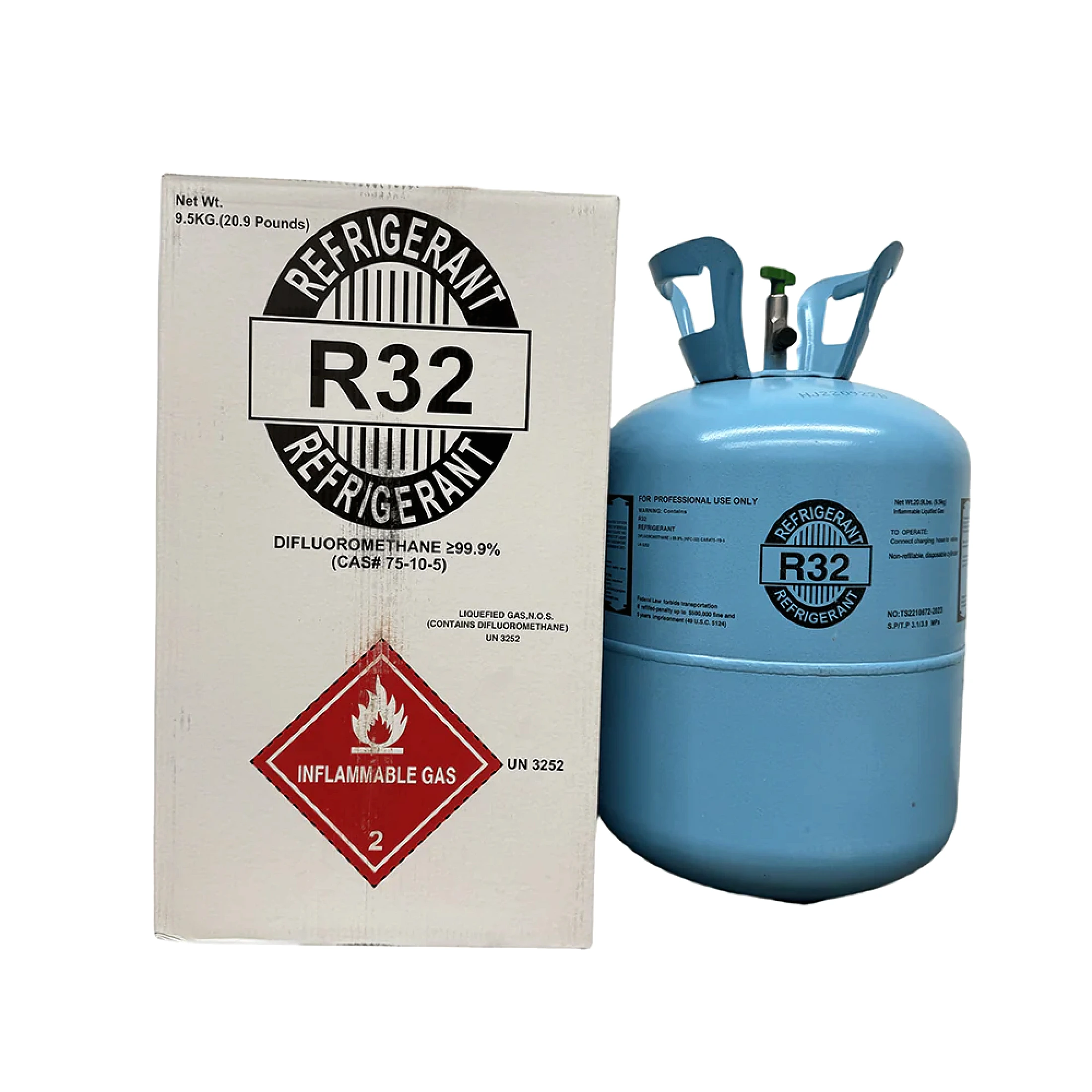 20.9 LB R-32 (Difluoromethane) A2L Refrigerant Gas for HVAC Systems Amsterdam Style