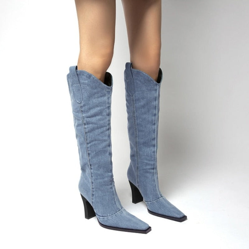 Oklahoma Denim High Boots Amsterdam Style